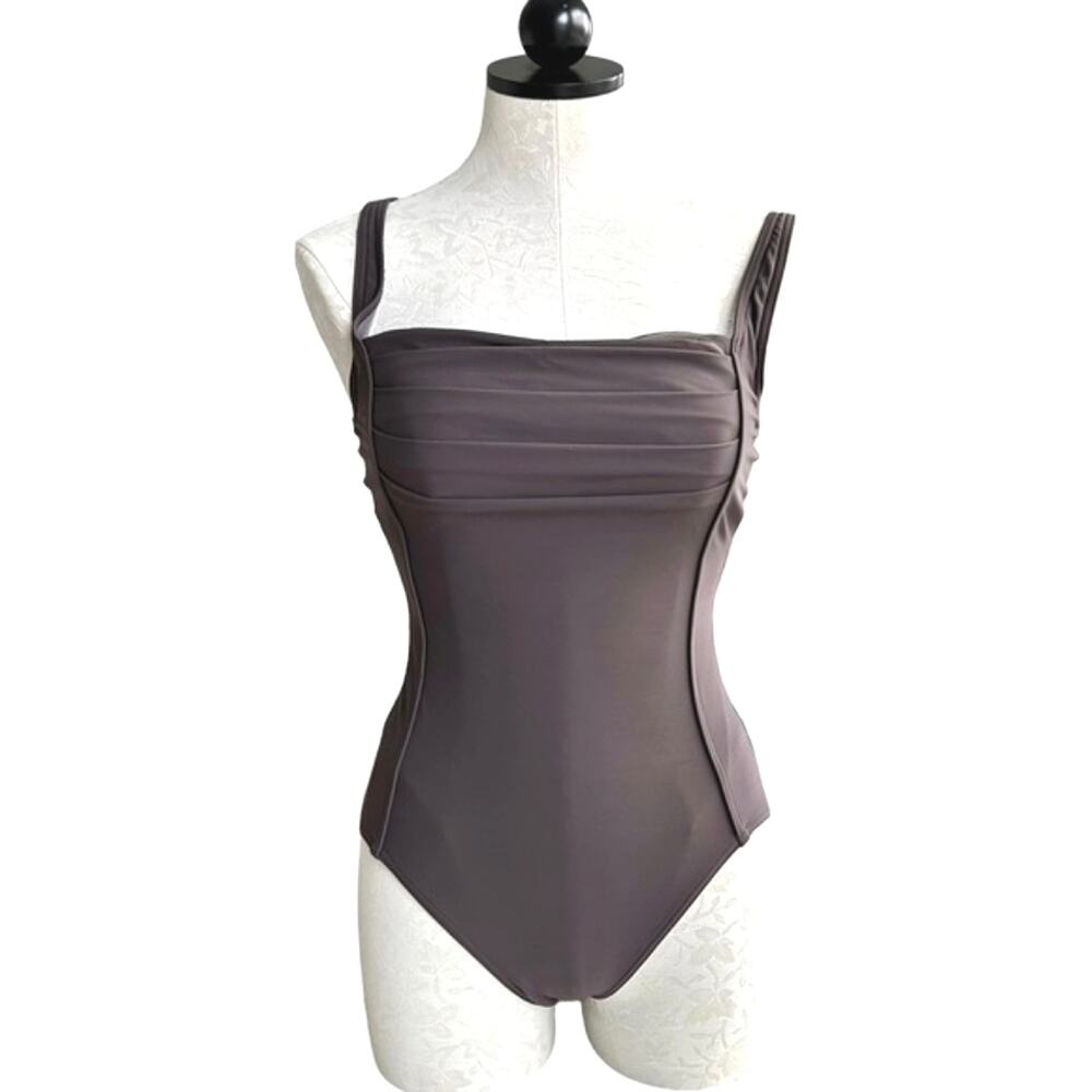 Calvin Klein Swimwear One Piece Brown  Square Neck Swimsuit Size 10